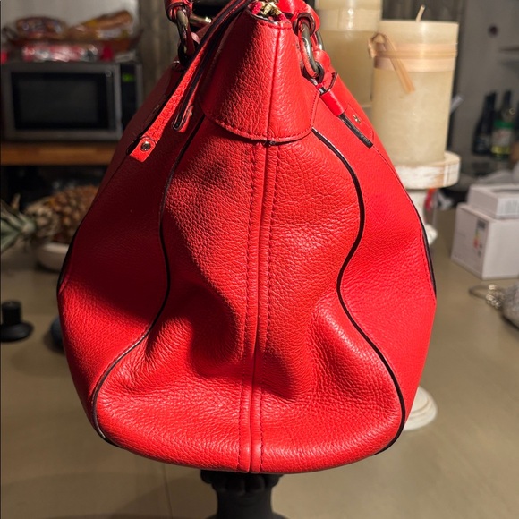 kate spade Orange Leather Shoulder Bag with Gold Logo Plate - Picture 4 of 8